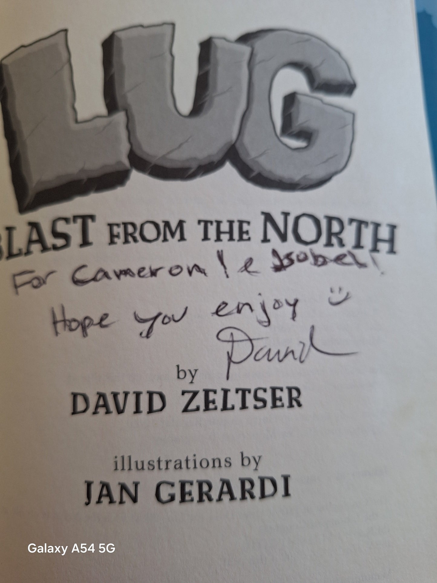 LUG Blast from the North used book cover featuring illustrations by Jan Gerardi and author David Zeltser's inscription